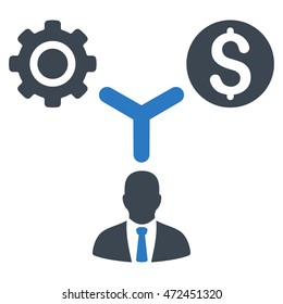 Business Scheme icon. Vector style is bicolor flat iconic symbol with rounded angles, smooth blue colors, white background.