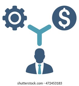 Business Scheme icon. Vector style is bicolor flat iconic symbol with rounded angles, cyan and blue colors, white background.