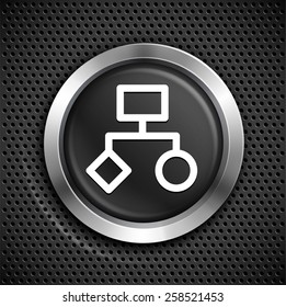 Business Scheme on Black Round Button