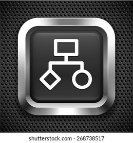 Business Scheme on Black Square Button