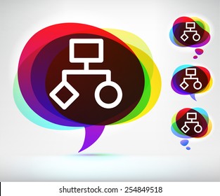 Business Scheme on Colorful Speech Bubble