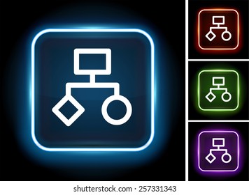 Business Scheme on Glow Square Button