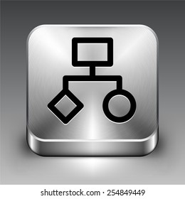 Business Scheme on Silver Square Button