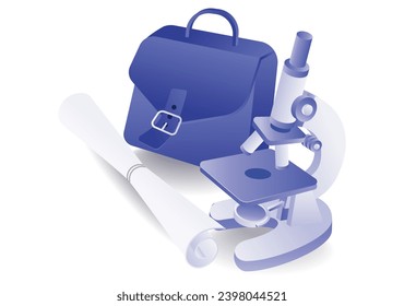 Business school analysis microscope illustration concept