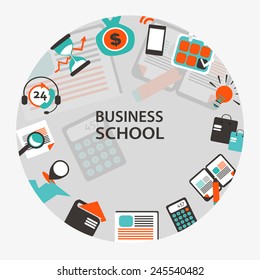 Business school emblem.