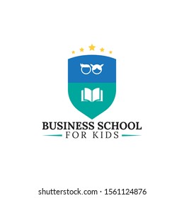 Business school for kid logo design with badge style. 
