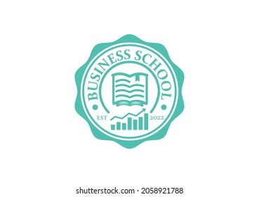 Business school logo concept, flat design