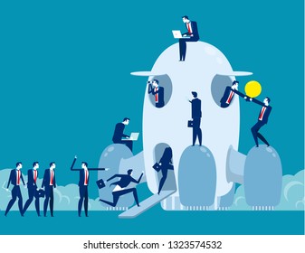 Business School Startup Concept Business Vector Stock Vector (Royalty ...