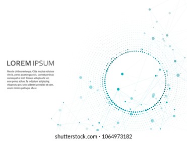 Business, Science, Medicine And Technology Design With Connected Lines And Dots.