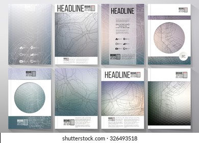 Business and scientific vector templates with technology background for brochures, flyers or reports.