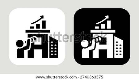 Business Scope Icon In Black and White Glyph Style