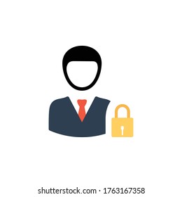 Icono de vector colorido de Business Security.  Icono plano aislado sobre fondo blanco.