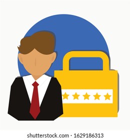 Business security concept. Cyber security  creative idea design. Flat vector illustration for template, brochure, web page or presentation.