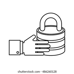 business security concept flat icons vector illustration design