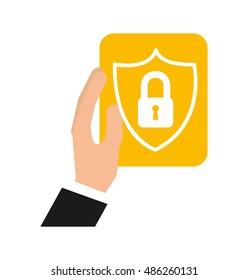 business security concept flat icons vector illustration design