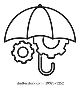 Business security icon. Outline business security vector icon for web design isolated on white background