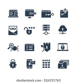 Business security system, web protection vector icons.