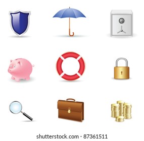business and security vector icon set