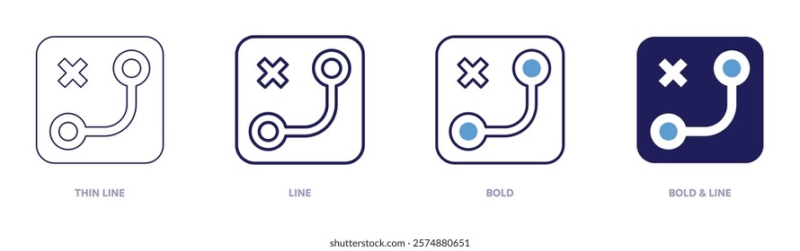 Business segmentation icon in 4 different styles. Thin Line, Line, Bold, and Bold Line. Duotone style. Editable stroke.