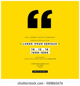 Business Seminar Invitation Design Template (With time, date and venue details)