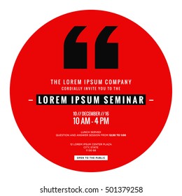 Business Seminar Invitation Design Template (With time, date and venue details)