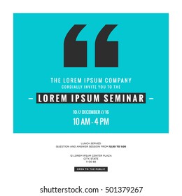 Business Seminar Invitation Design Template (With time, date and venue details)