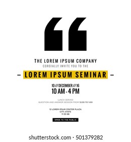 Business Seminar Invitation Design Template (With time, date and venue details)