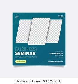 Business seminar poster design social media