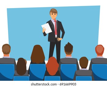 business seminar ,Vector illustration cartoon character.