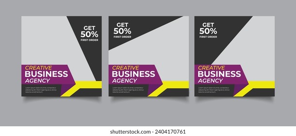Business seminars social media and post template