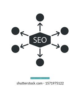 Business seo plan icon vector illustration logo template for many purpose. Isolated on white background.