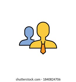 business seo, user line colored icon. Teamwork at the idea. Signs and symbols can be used for web, logo, mobile app, UI, UX