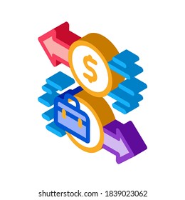 vector de icono de pago de servicios de negocio. signo de pago isométrico de servicios de negocios. ilustración de símbolo aislado de color