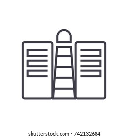 business service provider conept linear icon, sign, symbol, vector on isolated background
