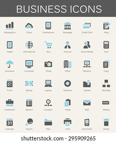 Business services and finance tools icons. Modern vector pictograms