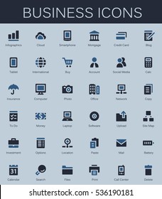 Business services and finance tools icons. Modern vector pictograms