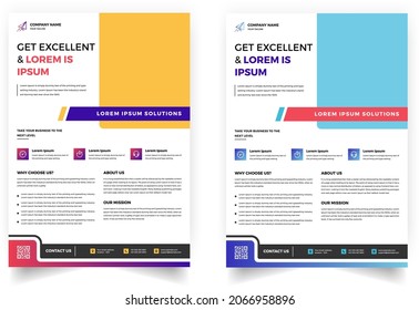 Diseño del folleto de servicios de negocios. Plantilla de viajero de negocios A4 imprimible.