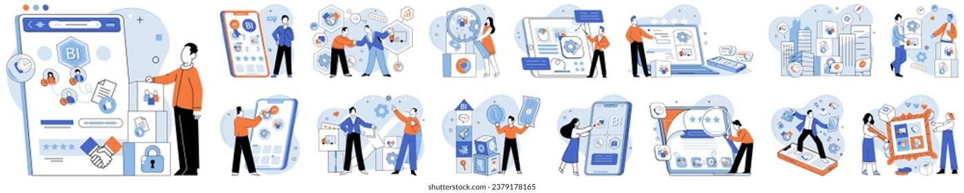 Business services. Vector illustration. Choosing right career path in business industry requires careful consideration Marketing plays crucial role in promoting business services A well-executed