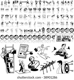 Business set of black sketch. Part 8-2. Isolated groups and layers.