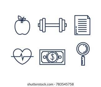 business set collection icons