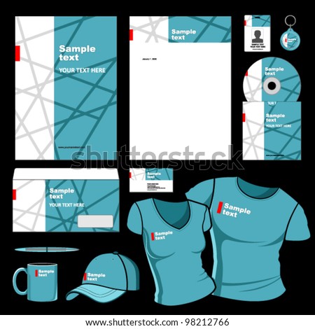 Business set of corporate templates.