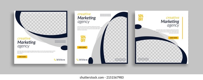 Business set editable creative sosial media post template design vector