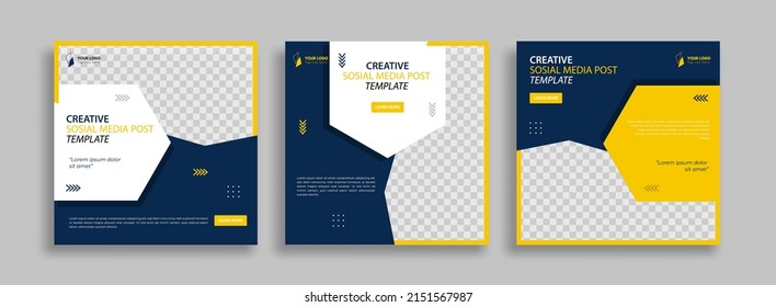 Business set editable creative sosial media post template design vector
