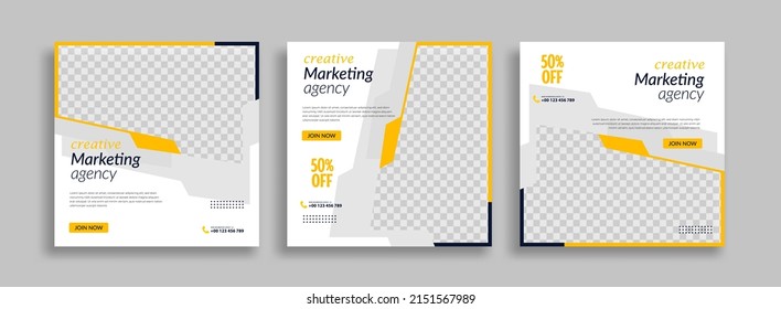 Business set editable creative sosial media post template design vector