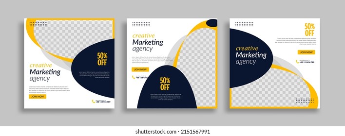 Business set editable creative sosial media post template design vector