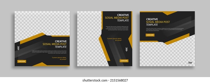 Business set editable creative sosial media post template design vector