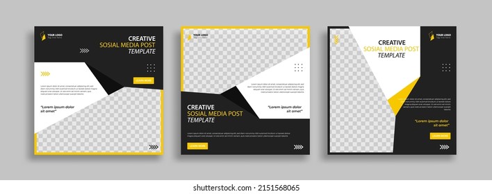 Business set editable creative sosial media post template design vector