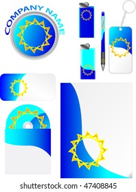 business set with emblem