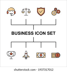 business set icon, isolated business set sign icon, vector illustration