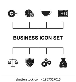 business set icon, isolated business set sign icon, vector illustration